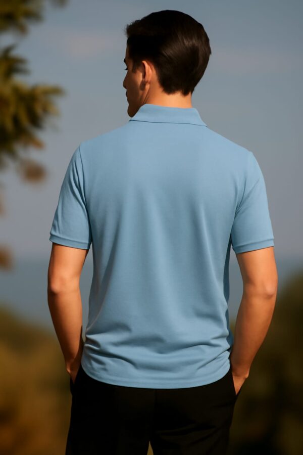 Sky Blue Premium Polo T-Shirt - Image 2